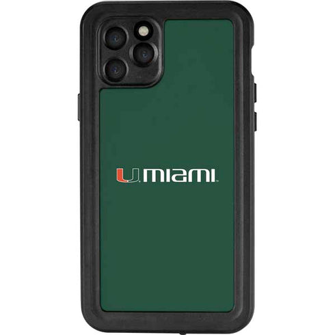 University of Miami Horizontal Mark on Green iPhone 11 Pro Waterproof Case