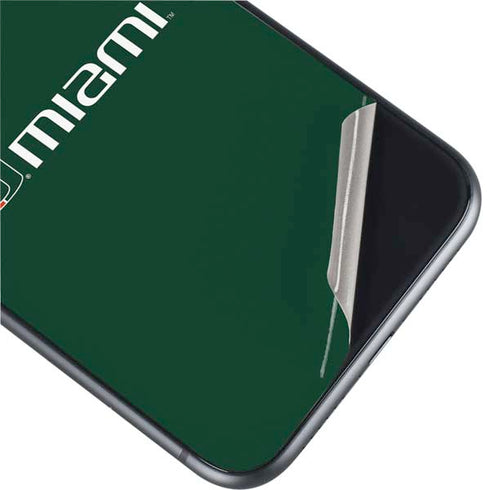 University of Miami Horizontal Mark on Green iPhone 11 Skin