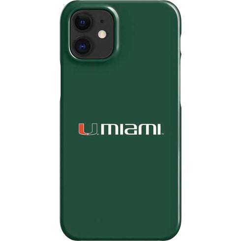 University of Miami Horizontal Mark on Green iPhone 12 Mini Lite Case