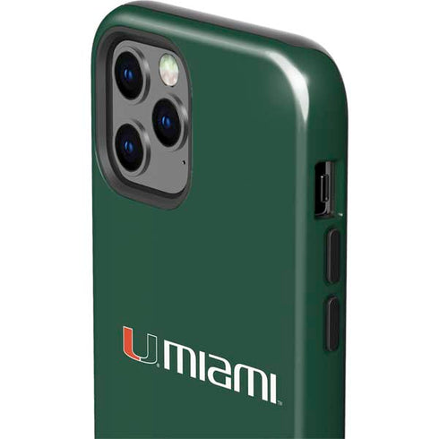University of Miami Horizontal Mark on Green iPhone 12 Pro Impact Case