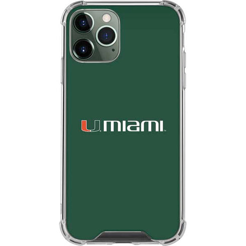 University of Miami Horizontal Mark on Green iPhone 12 Pro Max Clear Case