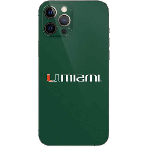University of Miami Horizontal Mark on Green iPhone 12 Pro Max Skin