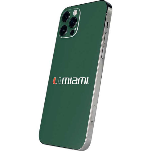 University of Miami Horizontal Mark on Green iPhone 12 Pro Max Skin
