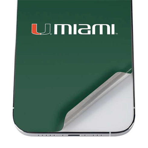 University of Miami Horizontal Mark on Green iPhone 12 Pro Max Skin