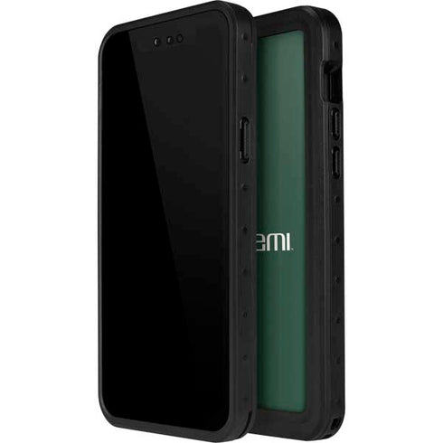 University of Miami Horizontal Mark on Green iPhone 13 Mini Waterproof Case