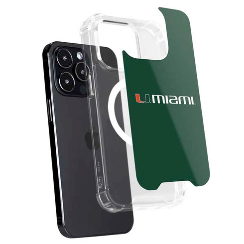 University of Miami Horizontal Mark on Green iPhone 13 Pro Max MagSafe Case
