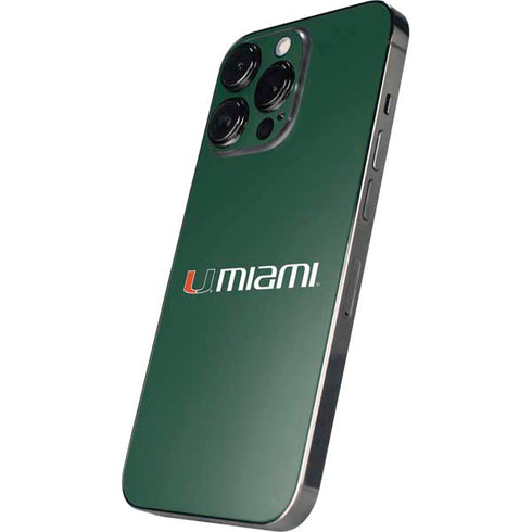 University of Miami Horizontal Mark on Green iPhone 13 Pro Max Skin
