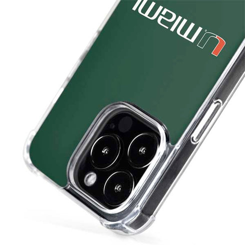 University of Miami Horizontal Mark on Green iPhone 15 Pro MagSafe Case