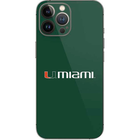 University of Miami Horizontal Mark on Green iPhone 14 Pro Max Skin