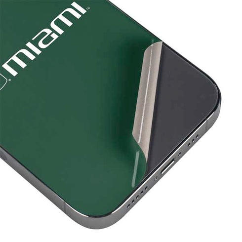 University of Miami Horizontal Mark on Green iPhone 15 Pro Skin