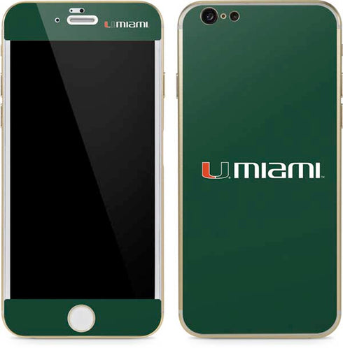 University of Miami Horizontal Mark on Green iPhone 6/6s Skin