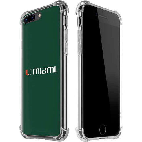 University of Miami Horizontal Mark on Green iPhone 7/8 Plus Clear Case