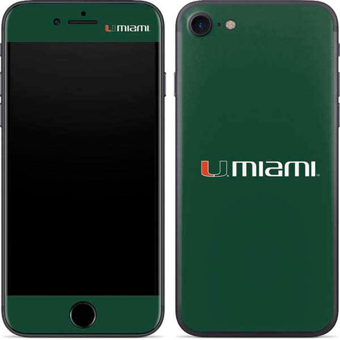 University of Miami Horizontal Mark on Green iPhone 7 Skin