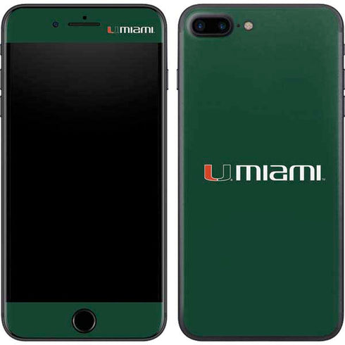 University of Miami Horizontal Mark on Green iPhone 8 Plus Skin