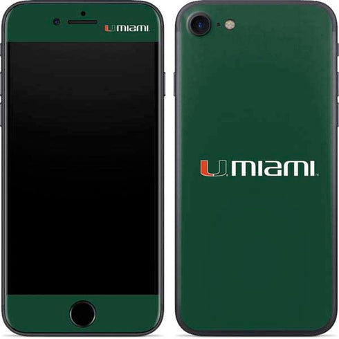 University of Miami Horizontal Mark on Green iPhone 8 Skin