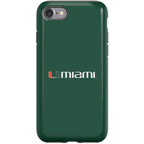University of Miami Horizontal Mark on Green iPhone SE (2nd & 3rd Gen) Pro Case