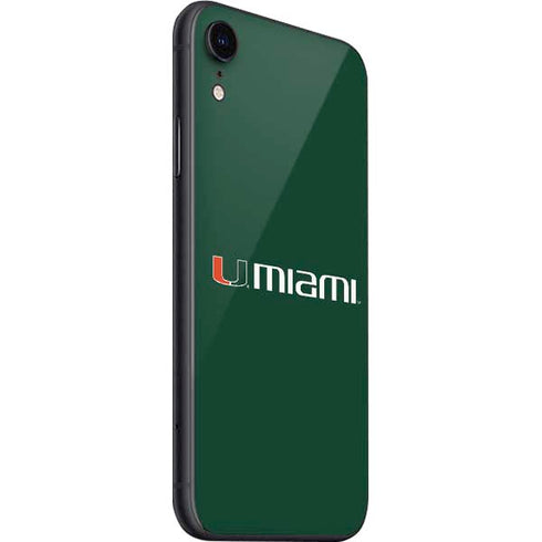 University of Miami Horizontal Mark on Green iPhone SE (2nd & 3rd Gen) Skin