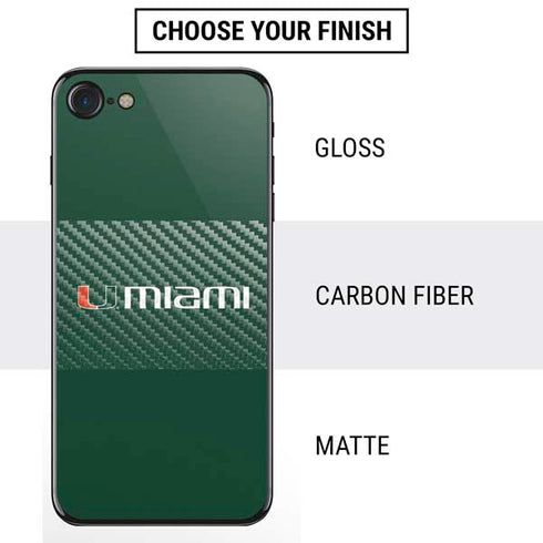University of Miami Horizontal Mark on Green iPhone SE (2nd & 3rd Gen) Skin
