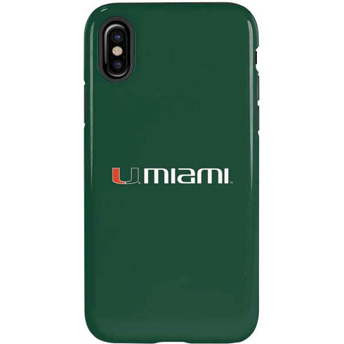 University of Miami Horizontal Mark on Green iPhone X Pro Case