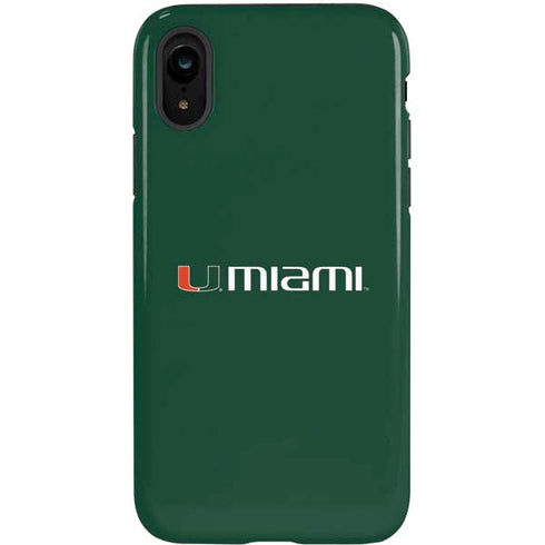 University of Miami Horizontal Mark on Green iPhone XR Pro Case