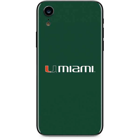 University of Miami Horizontal Mark on Green iPhone XR Skin
