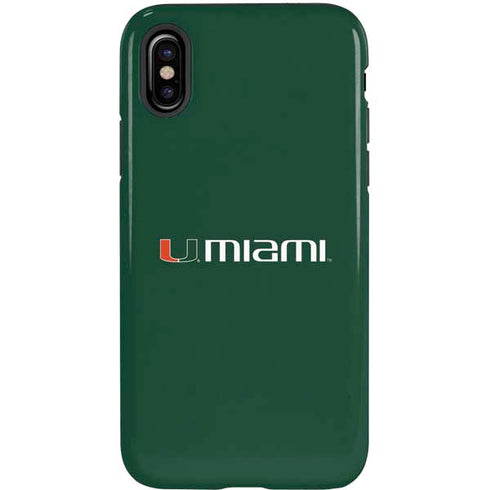 University of Miami Horizontal Mark on Green iPhone XS Pro Case