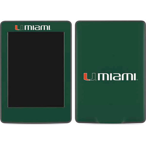 University of Miami Horizontal Mark on Green Amazon Kindle Skin