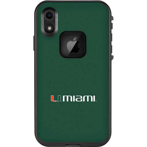 University of Miami Horizontal Mark on Green LifeProof Fre iPhone Skin