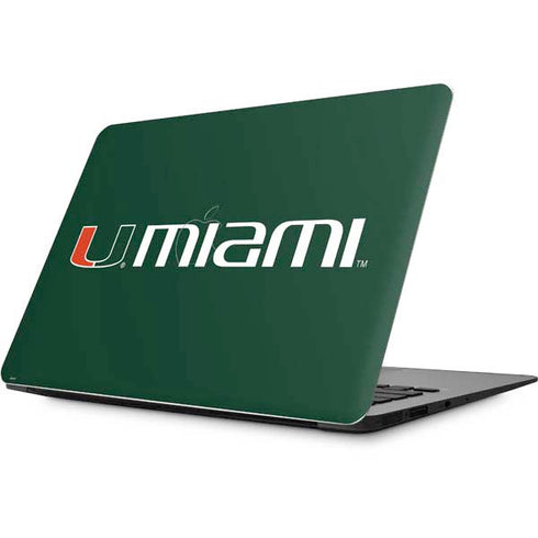 University of Miami Horizontal Mark on Green Apple MacBook Skin