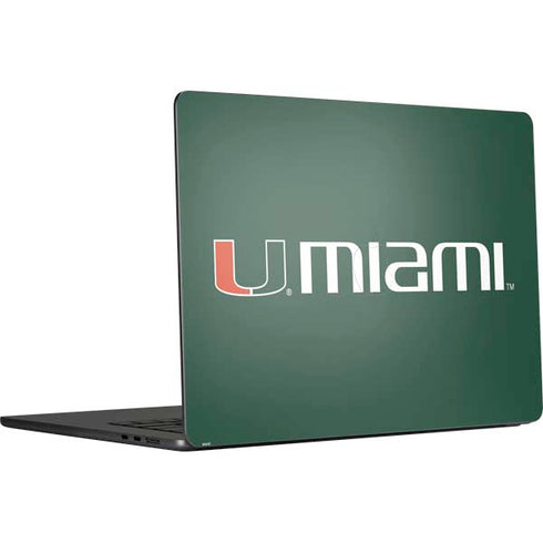 University of Miami Horizontal Mark on Green MacBook Air 15 in (2023) Skin