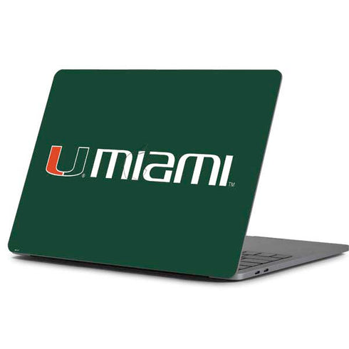 University of Miami Horizontal Mark on Green Apple MacBook Pro 13-inch Skin