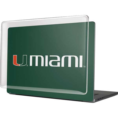 University of Miami Horizontal Mark on Green MacBook Pro 16in (2021-25) Case plus Skin