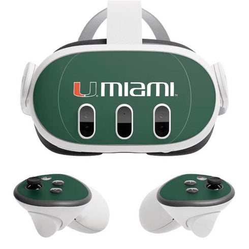 University of Miami Horizontal Mark on Green Meta Quest 3 Skin