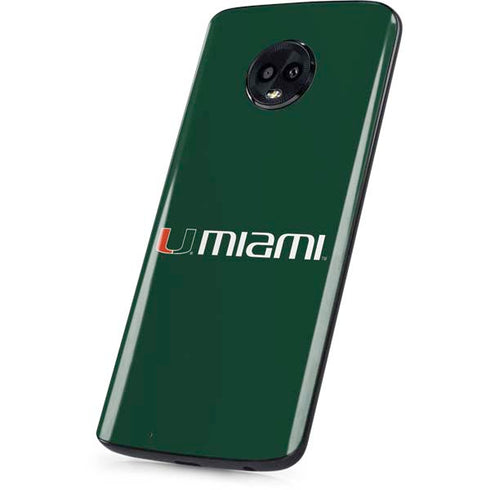 University of Miami Horizontal Mark on Green Moto G6 Skin