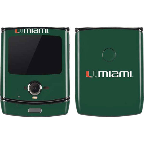 University of Miami Horizontal Mark on Green Motorola RAZR Skin