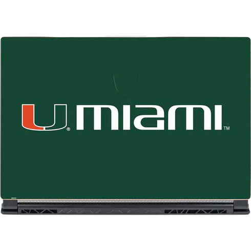 University of Miami Horizontal Mark on Green MSI GS65 Stealth Laptop Skin