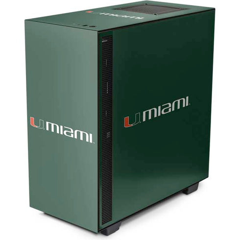 University of Miami Horizontal Mark on Green NZXT H510 Compact ATX Mid-Tower Case Skin