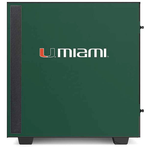 University of Miami Horizontal Mark on Green NZXT H510 Compact ATX Mid-Tower Case Skin
