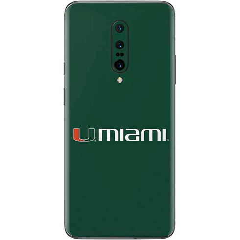 University of Miami Horizontal Mark on Green OnePlus 7 Pro Skin