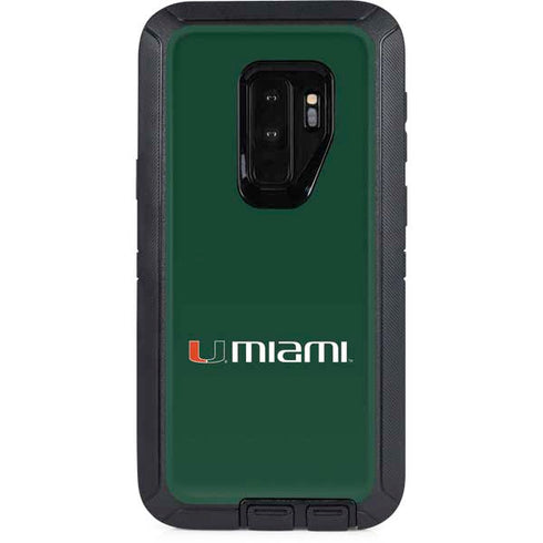 University of Miami Horizontal Mark on Green Otterbox Defender Galaxy Skin
