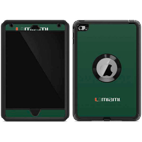 University of Miami Horizontal Mark on Green Otterbox Defender iPad Skin