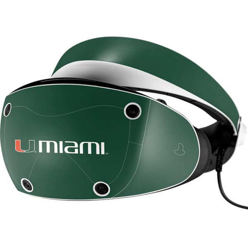 University of Miami Horizontal Mark on Green PlayStation VR2 Skin