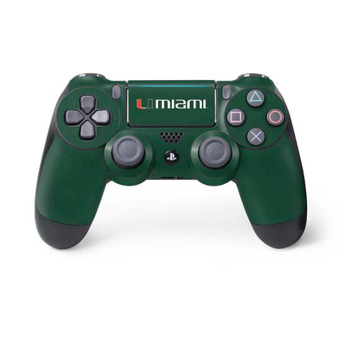 University of Miami Horizontal Mark on Green PS4 Pro/Slim Controller Skin