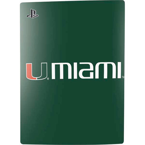 University of Miami Horizontal Mark on Green PS5 Bundle Skin