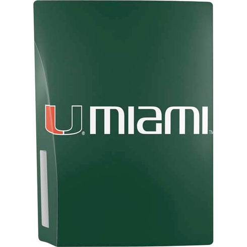 University of Miami Horizontal Mark on Green PS5 Bundle Skin