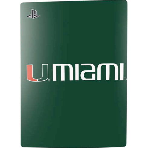 University of Miami Horizontal Mark on Green PS5 Digital Edition Console Skin
