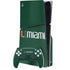University of Miami Horizontal Mark on Green PS5 Slim Disk Bundle Skin