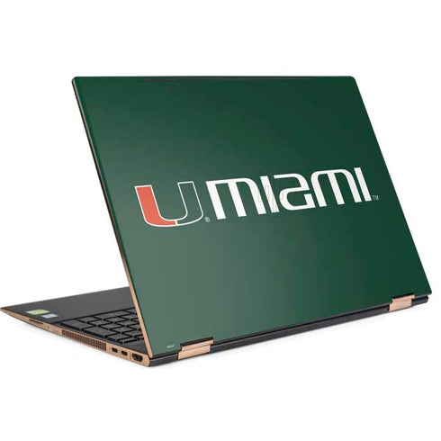 University of Miami Horizontal Mark on Green HP Spectre Skin