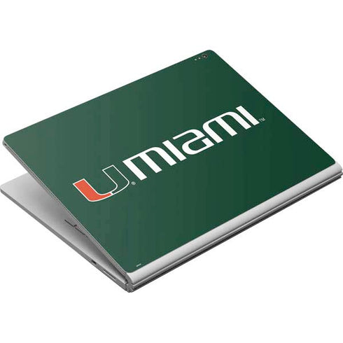 University of Miami Horizontal Mark on Green Surface Book Skin
