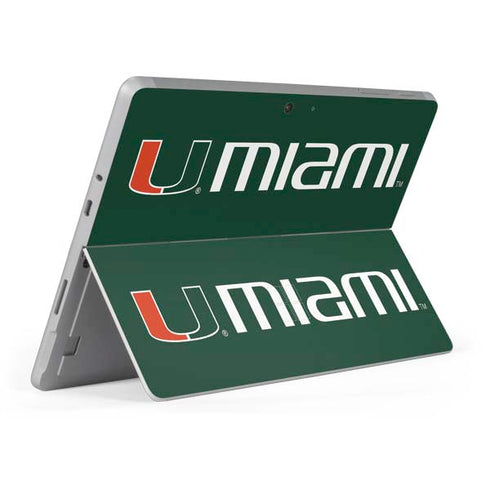 University of Miami Horizontal Mark on Green Surface Go Skin